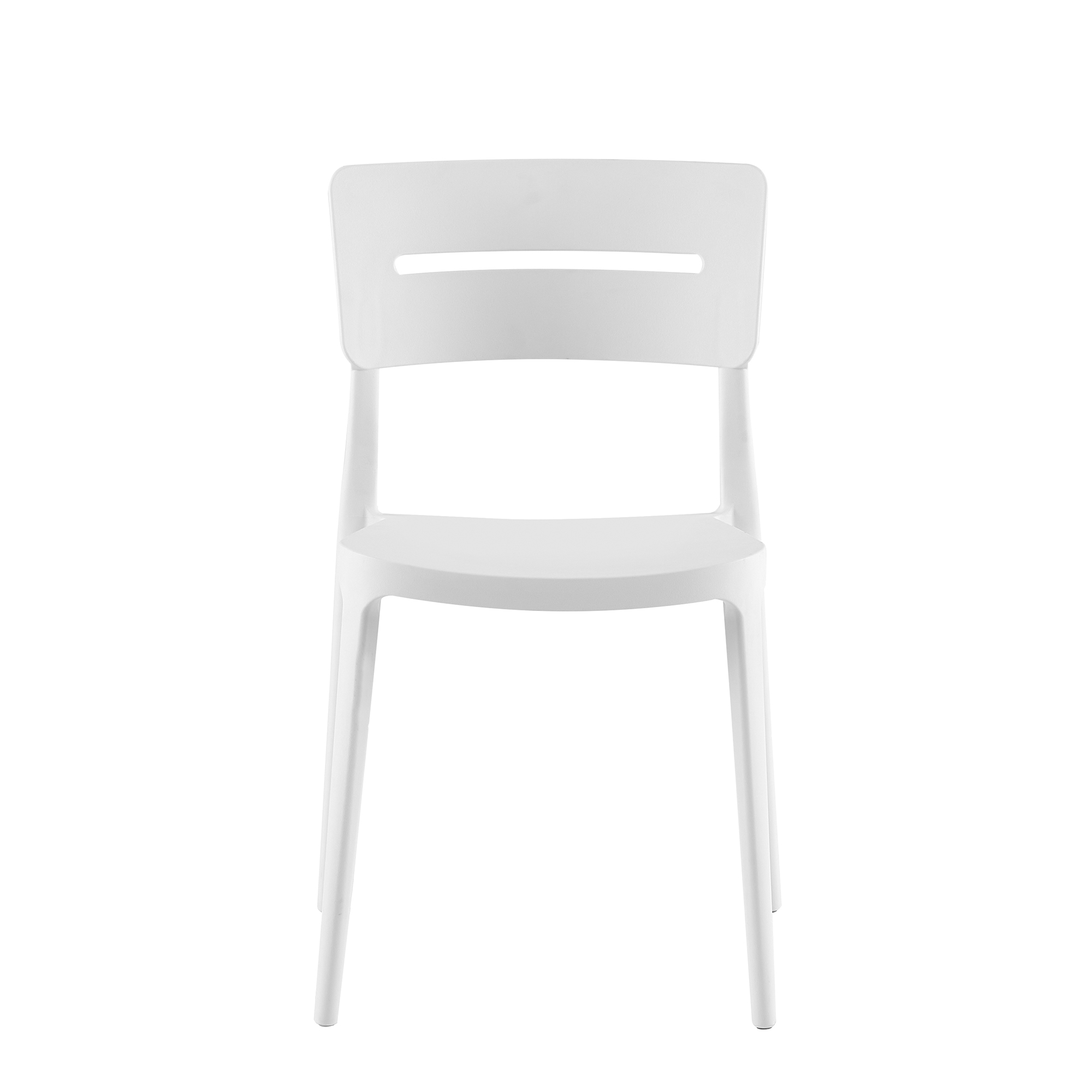 Image of Set Da, 4 Sedia Bella Bianco In Polipropilene Per Soggiorno, Cucina E Arrossoo Bar